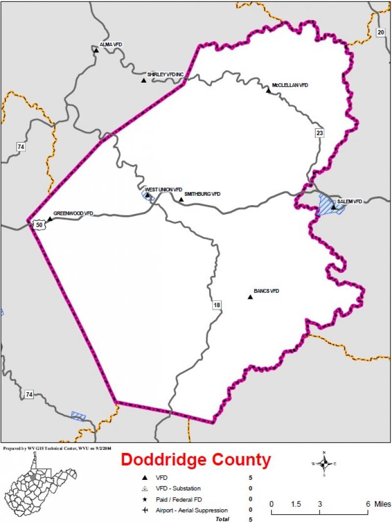 Doddridge County VFD  Map